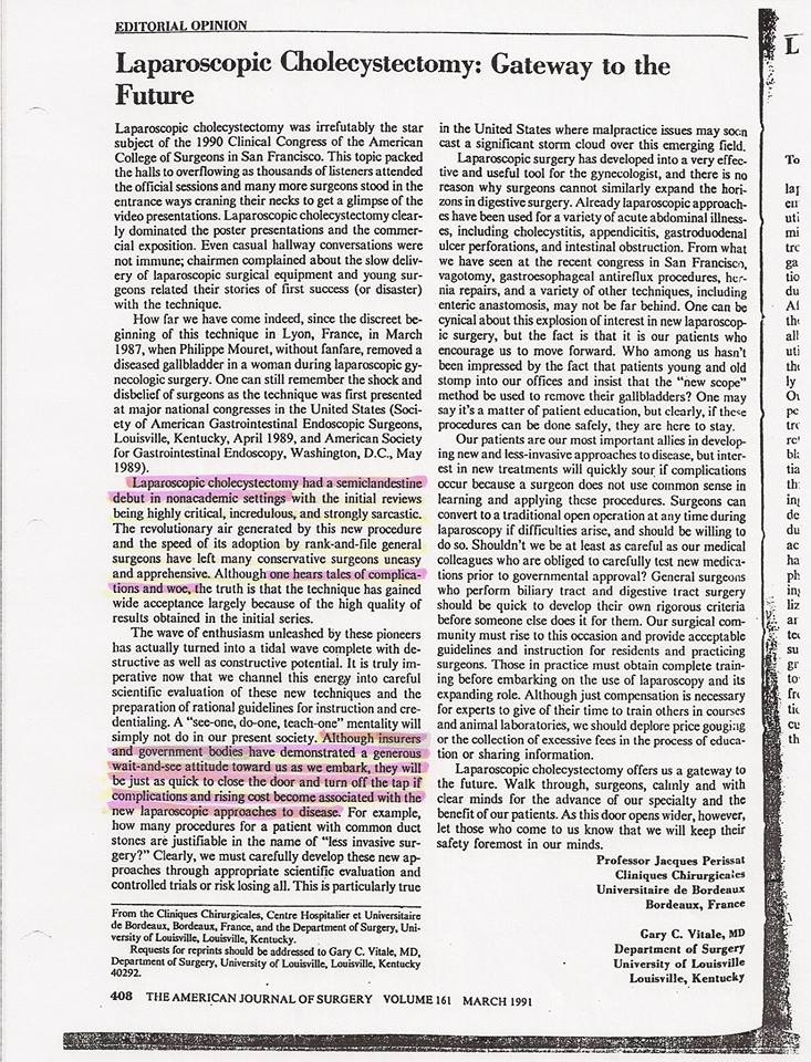 Laparoscopic Cholecystectomy Established by Informed